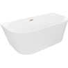 Mexen Oval Slim freestanding back-to-wall bath 170 x 80 cm, white, brushed copper overflow - 52661708000-65