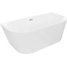Mexen Oval Slim freestanding wall-adjacent bathtub 170 x 80 cm, white, brushed copper overflow - 52661708000-65