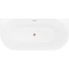Mexen Oval Slim freestanding back-to-wall bath 170 x 80 cm, white, brushed copper overflow - 52661708000-65