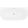 Mexen Oval Slim freestanding wall-adjacent bathtub 170 x 80 cm, white, brushed copper overflow - 52661708000-65