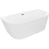 Mexen Oval Slim freestanding back-to-wall bath 170 x 80 cm, white, brushed gun gray overflow - 52661708000-66