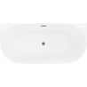 Mexen Oval Slim freestanding back-to-wall bath 170 x 80 cm, white, brushed gun gray overflow - 52661708000-66