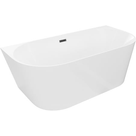 Mexen Oval Slim free-standing wall-mounted bath 170 x 80 cm, white, black overflow - 52661708000-70