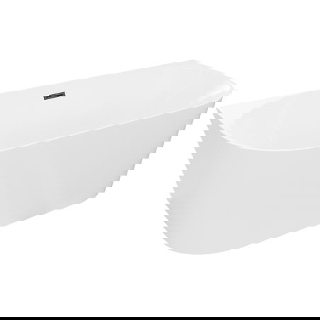 Mexen Oval Slim freestanding wall-mounted bathtub 170 x 80 cm, white, black overflow - 52661708000-70