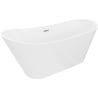 Mexen Dora 150 x 75 cm Freestanding Bath, White, Chrome Overflow - 52071507500-01