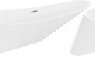 Mexen Dora freestanding bathtub 150 x 75 cm, white, overflow gold - 52071507500-50