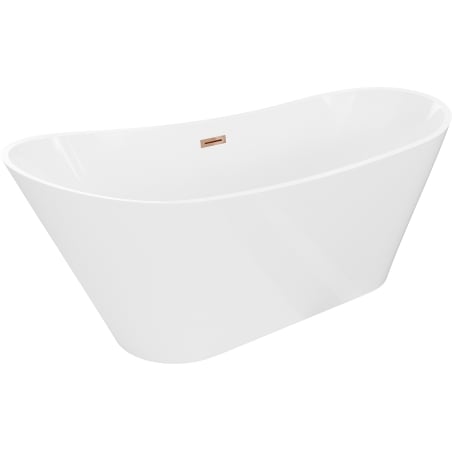Mexen Dora freestanding bathtub 150 x 75 cm, white, rose gold overflow - 52071507500-60