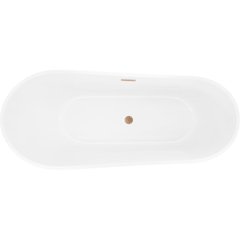 Mexen Dora freestanding bathtub 150 x 75 cm, white, brushed copper overflow - 52071507500-65