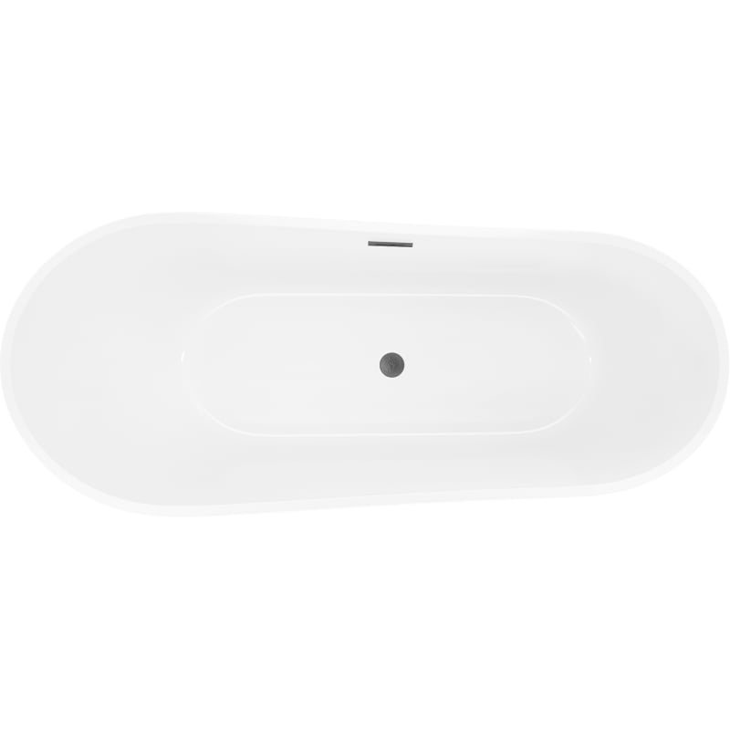 Mexen Dora freestanding bathtub 150 x 75 cm, white, gun gray brushed overflow - 52071507500-66