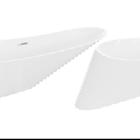 Mexen Dora freestanding bathtub 150 x 75 cm, white, brushed nickel overflow - 52071507500-97