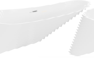 Mexen Dora freestanding bathtub 150 x 75 cm, white, brushed nickel overflow - 52071507500-97