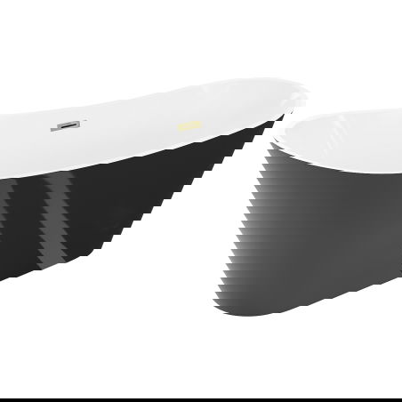 Mexen Dora freestanding bathtub 150 x 75 cm, white/black, overflow gold - 52071507575-50