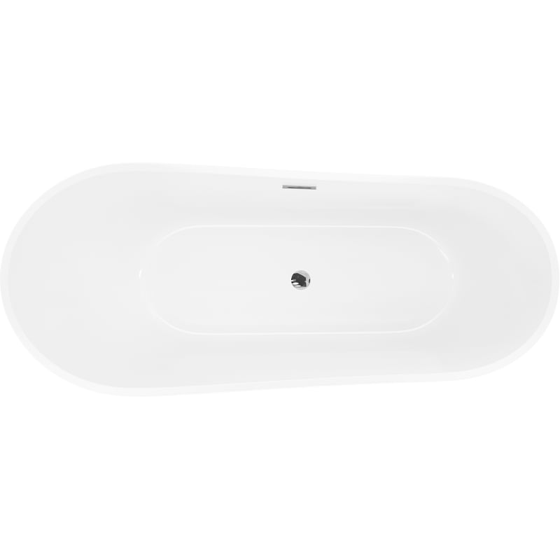 Mexen Dora freestanding bathtub 160 x 75 cm, white, chrome overflow - 52071607500-01