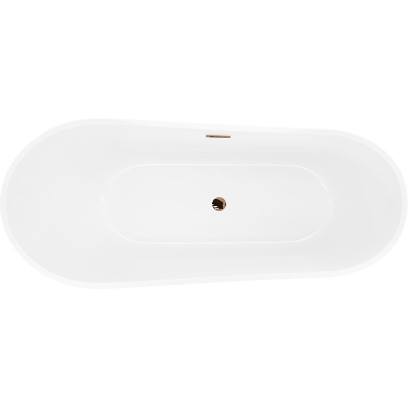 Mexen Dora freestanding bathtub 160 x 75 cm, white, pink gold overflow - 52071607500-60
