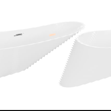 Mexen Dora freestanding bathtub 160 x 75 cm, white, pink gold overflow - 52071607500-60