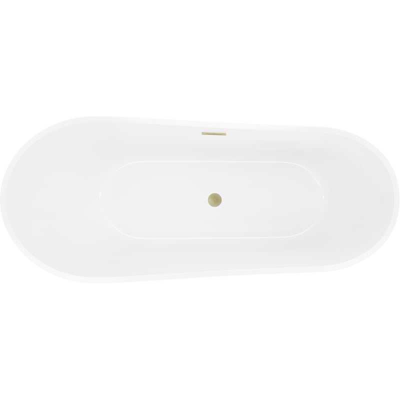 Mexen Dora free-standing bath 160 x 75 cm, white/black, overflow brushed gold- 52071607575-55