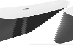 Mexen Dora 160 x 75 cm freestanding bathtub, white/black, brushed gun gray overflow - 52071607575-66