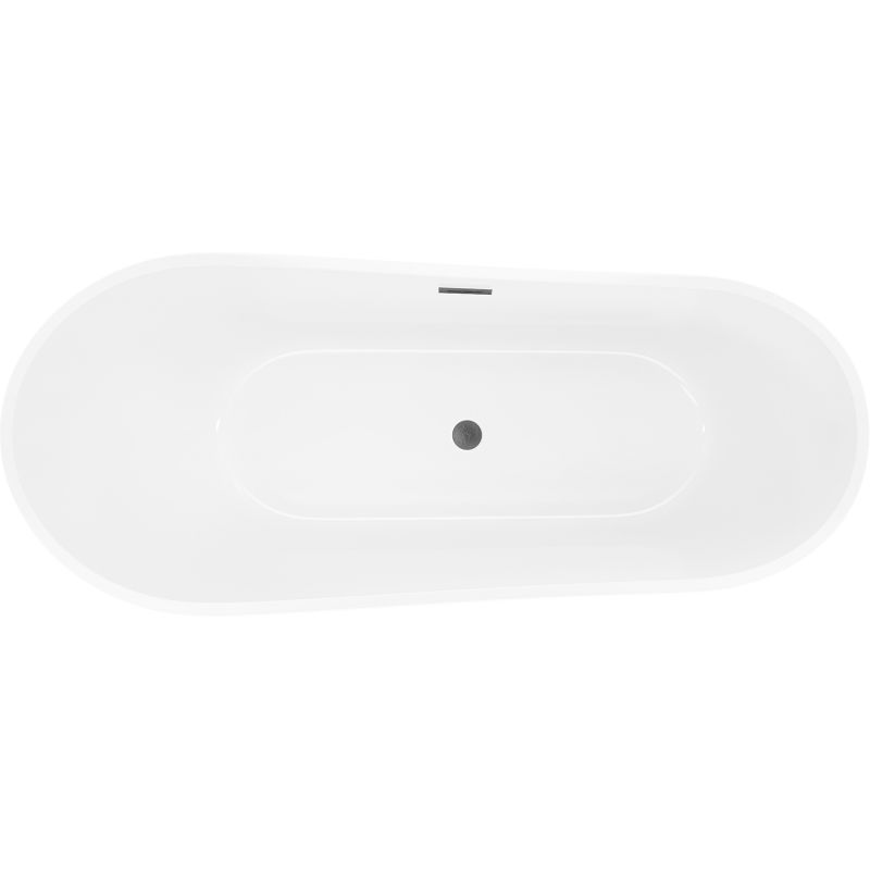 Mexen Dora freestanding bathtub 160 x 75 cm, white/black, brushed gun gray overflow - 52071607575-66