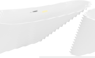 Mexen Dora free-standing bath 170 x 75 cm, white, brushed gold overflow - 52071707500-55