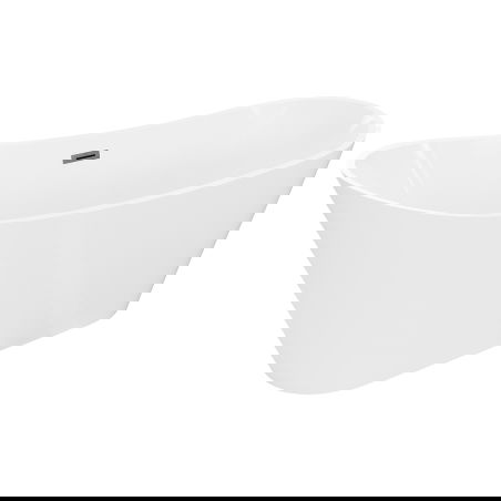 Mexen Dora freestanding bath 170 x 75 cm, white, brushed gun gray overflow - 52071707500-66