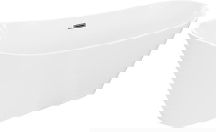 Mexen Dora freestanding bathtub 170 x 75 cm, white, brushed gun gray overflow - 52071707500-66