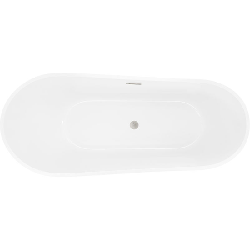 Mexen Dora freestanding bathtub 170 x 75 cm, white, brushed nickel overflow - 52071707500-97