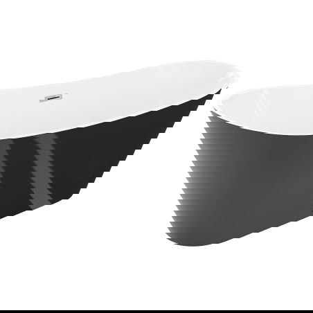Mexen Dora Freestanding Bathtub 170 x 75 cm, White/Black, Chrome Overflow - 52071707575-01