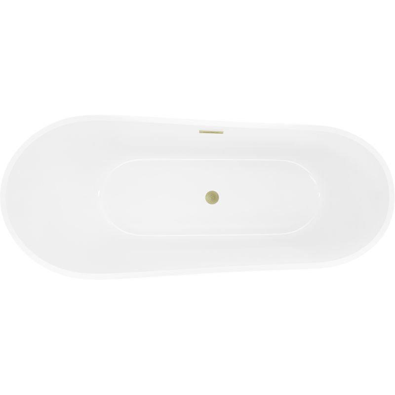 Mexen Dora freestanding bath 170 x 75 cm, white/black, brushed gold overflow- 52071707575-55
