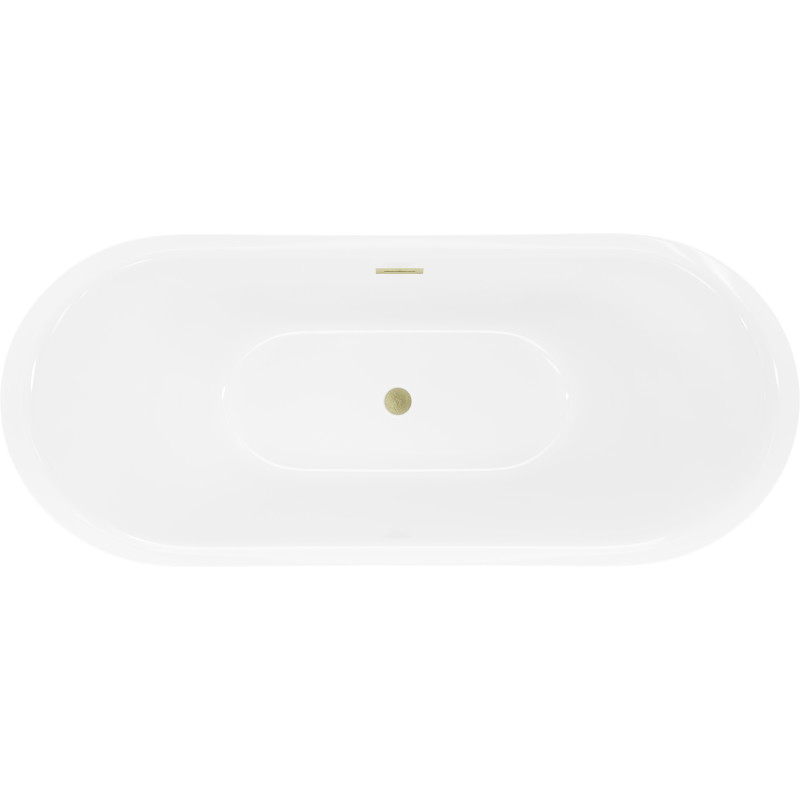 Mexen Lotos freestanding bathtub 140 x 75 cm, white, brushed gold overflow - 52051407700-55
