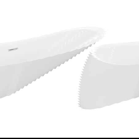Mexen Lotos freestanding bathtub 140 x 75 cm, white, brushed nickel overflow - 52051407700-97