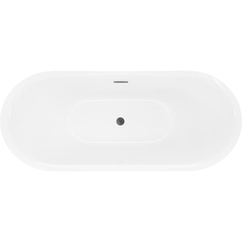 Mexen Lotos freestanding bathtub 140 x 75 cm, white, overflow gun metal - 52051407700-95