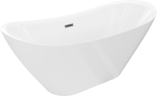 Mexen Lotos freestanding bathtub 140 x 75 cm, white, gun metal overflow - 52051407700-95