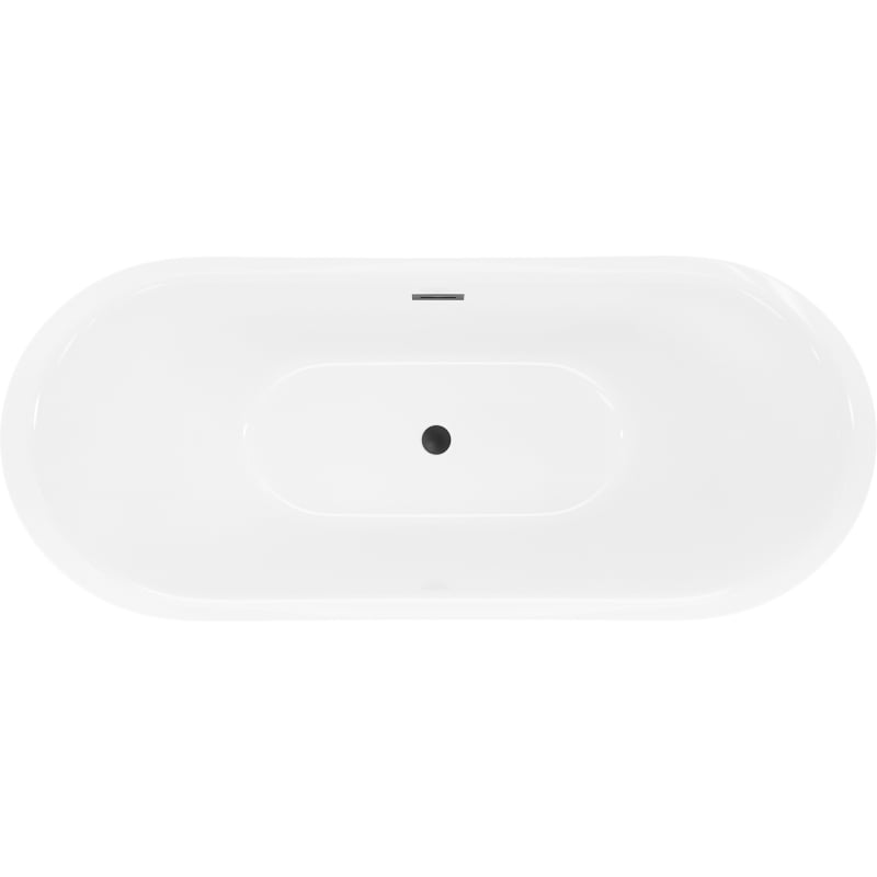 Mexen Lotos freestanding bath 140 x 75 cm, white, black overflow - 52051407700-70
