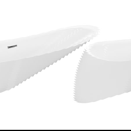 Mexen Lotos free-standing bath 140 x 75 cm, white, overflow gun gray brushed - 52051407700-66