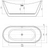 Mexen Lotos freestanding bathtub 140 x 75 cm, white/black, white overflow - 52051407775-20