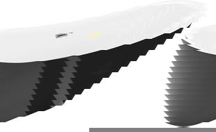 Mexen Lotos free-standing bathtub 140 x 75 cm, white/black, gold overflow - 52051407775-50