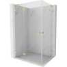 Mexen Lunar L Duo Left Hinged Shower Enclosure 105 x 95 cm, Transparent, Brushed Gold - 834L-105L-095P-55-00
