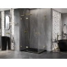 Mexen Lunar L Duo Left Hinged Shower Enclosure 105 x 95 cm, Transparent, Brushed Gold - 834L-105L-095P-55-00