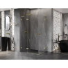 Mexen Lunar L Duo Left Hinged Shower Enclosure 105 x 95 cm, Transparent, Brushed Gold - 834L-105L-095P-55-00