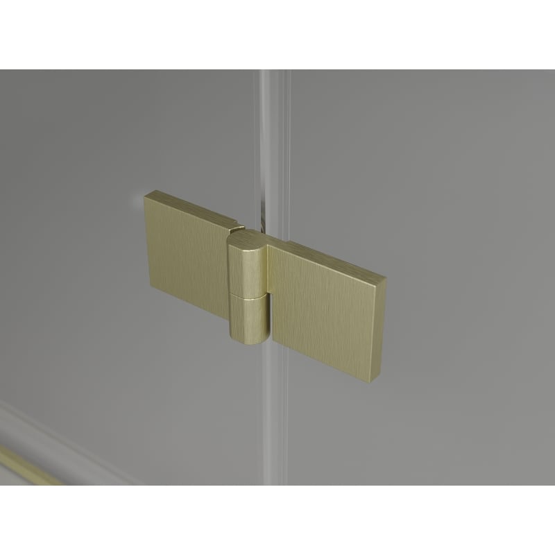 Mexen Lunar L Duo Left Hinged Shower Enclosure 105 x 95 cm, Transparent, Brushed Gold - 834L-105L-095P-55-00