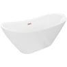 Mexen Lotos free-standing bath 150 x 75 cm, white, overflow rose gold - 52051507700-60