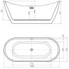 Mexen Lotos freestanding bathtub 150 x 75 cm, white, black overflow - 52051507700-70