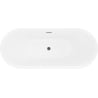 Mexen Lotos freestanding bathtub 150 x 75 cm, white, overflow gun metal - 52051507700-95