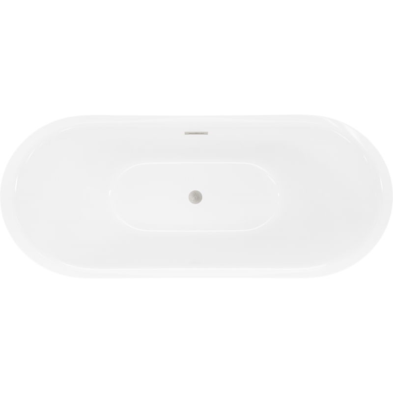 Mexen Lotos freestanding bathtub 150 x 75 cm, white, brushed nickel overflow - 52051507700-97