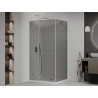 Mexen Roma swing shower cabin 110 x 80 cm, graphite, chrome + Flat shower tray, white - 854-110-080-01-40-4010