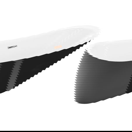 Mexen Lotos freestanding bathtub 150 x 75 cm, White/Black, overflow rose gold - 52051507775-60
