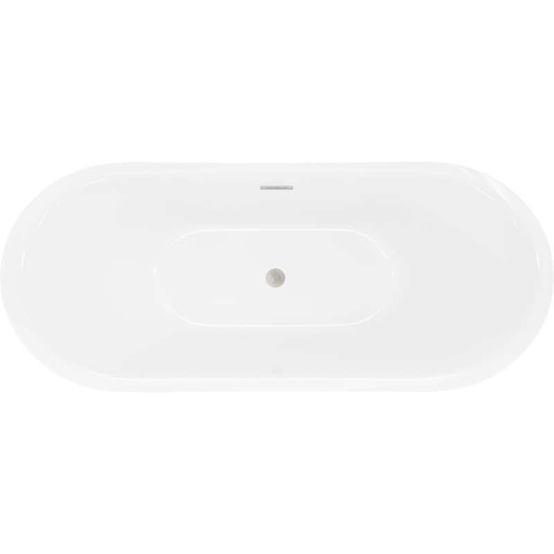 Mexen Lotos free-standing bathtub 150 x 75 cm, white/black, brushed nickel overflow - 52051507775-97
