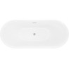 Mexen Lotos free-standing bathtub 150 x 75 cm, white/black, brushed nickel overflow - 52051507775-97