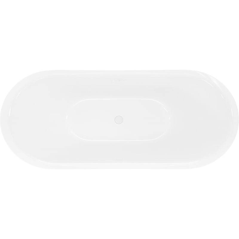 Mexen Lotos 150 x 75 cm Free-Standing Bathtub, White/Black, White Overflow - 52051507775-20