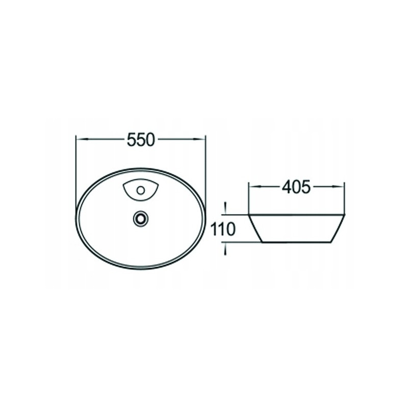 Mexen Aida 55 x 40 cm countertop sink, white - 21205500